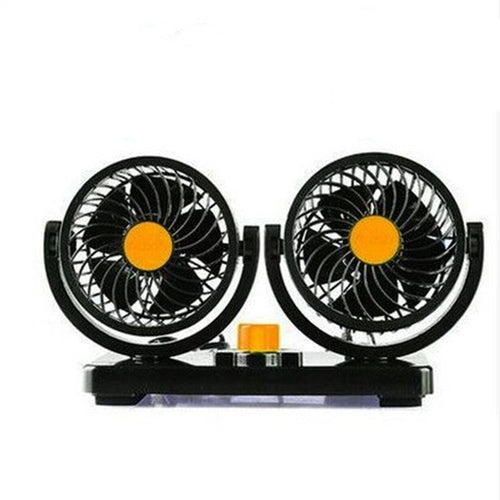 Car Fan Portable Fan Creative Mini Fan 4 double Head 360 Degree Rotary Large Wind Fan