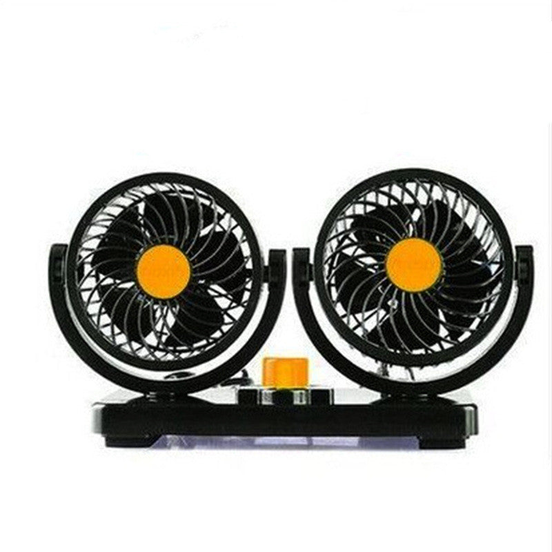 Car Fan Portable Fan Creative Mini Fan 4 double Head 360 Degree Rotary Large Wind Fan