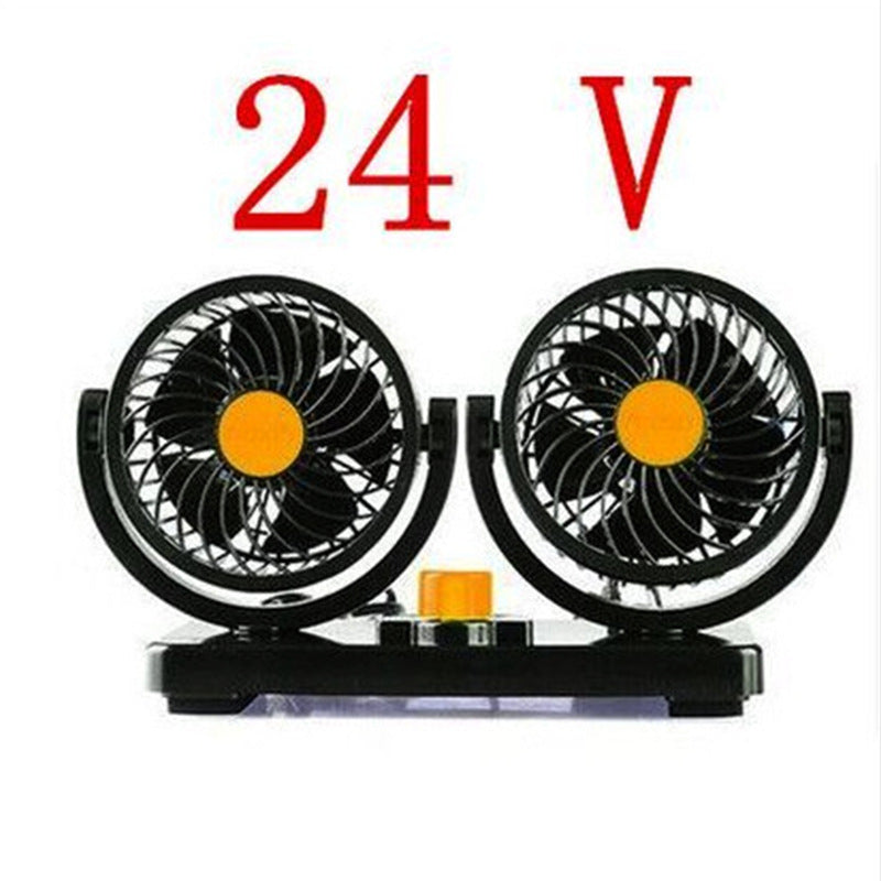 Car Fan Portable Fan Creative Mini Fan 4 double Head 360 Degree Rotary Large Wind Fan