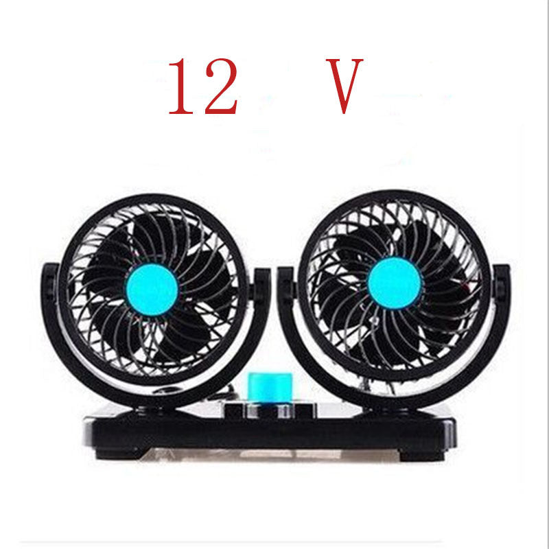 Car Fan Portable Fan Creative Mini Fan 4 double Head 360 Degree Rotary Large Wind Fan